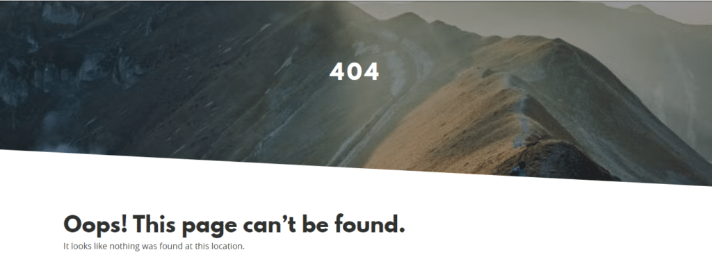 404 Page not found error message