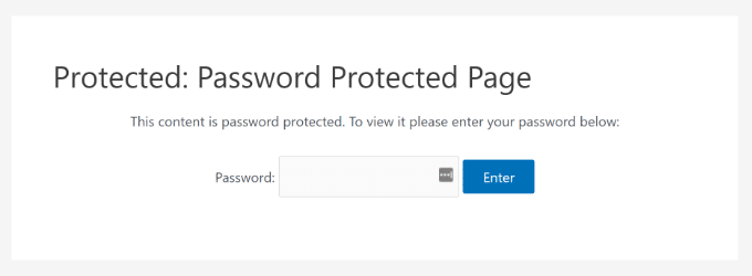 Password protected page